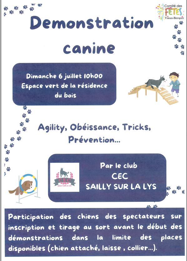 6 juillet démonstration canine